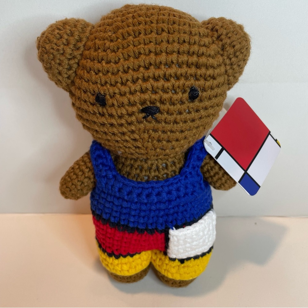 NEW Just Dutch Teddy Bear Piet Mondrian Crocheted Amigurumi Stuffed Toy Handmade - Picture 9 of 9